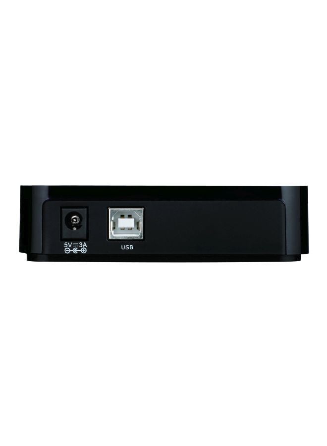 D-Link - DUB-H7 7-Port High-Speed USB 2.0 Hub, Plug and Play, Fast Quick Charging Port, Compatible with Windows/Mac/Linux, Fast Charging USB HUB, DUB-H7 Black - Image 1