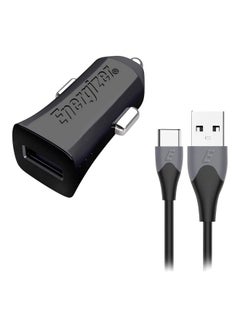 Energizer Ultimate Quick Charge 3.0 Qualcomm Fast Charging Car Charger, 18W, Smart System Device Identifier, with Fast Charge Dual Tone Type-C Cable Black/Silver  - Image 1