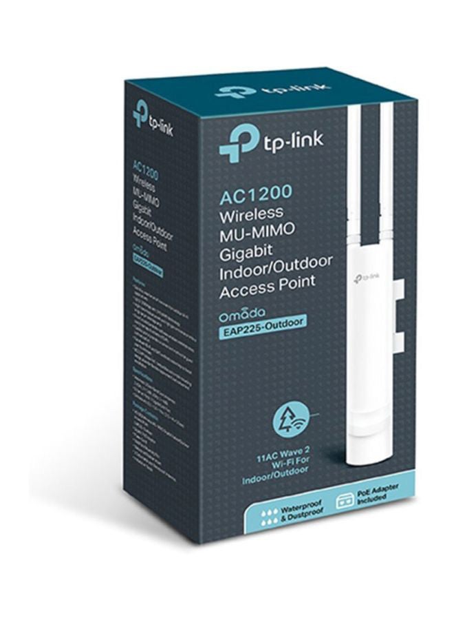 TP-LINK - EAP225 AC1200 Wireless MU-MIMO Gigabit Indoor/Outdoor Access Point, 1x Gigabit Ethernet RJ-45 Port, Dual-Band 2.4GHz & 5GHz, Up to 867Mbps Signal Rate, EAP225-Outdoor White - Image 1