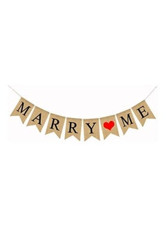 Party with Emma 16- Pieces Will You Marry Me With Hearts Linen Party Banner  - Image 2