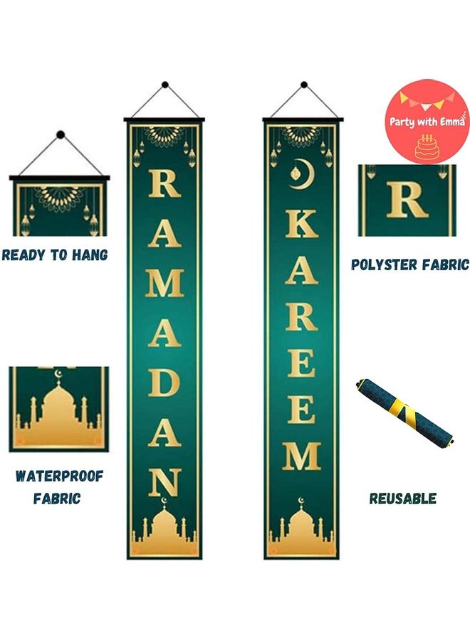 Party with Emma 2-Piece Eid Mubarak Ramadan Kareem Banner Set  - Image 2