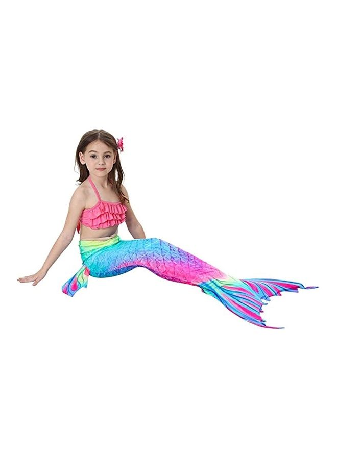 XiuWoo 4-Piece Mermaid Tail Swimming Costume Set 110cm - Image 5