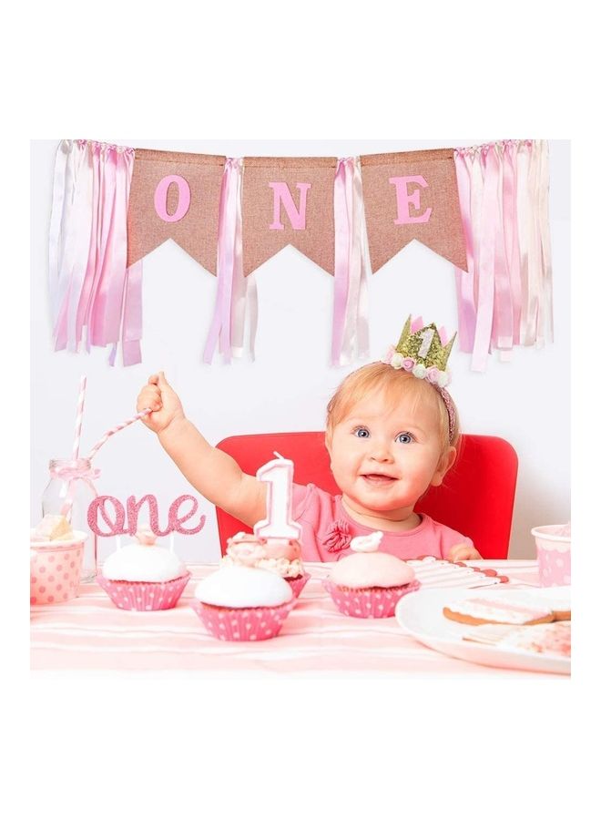 Party with Emma - 3-Piece 1st Birthday Decoration Set - Image 1