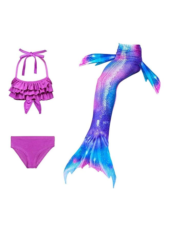 XiuWoo 3-Piece Mermaid Swimming Costume Set 130cm - Image 1