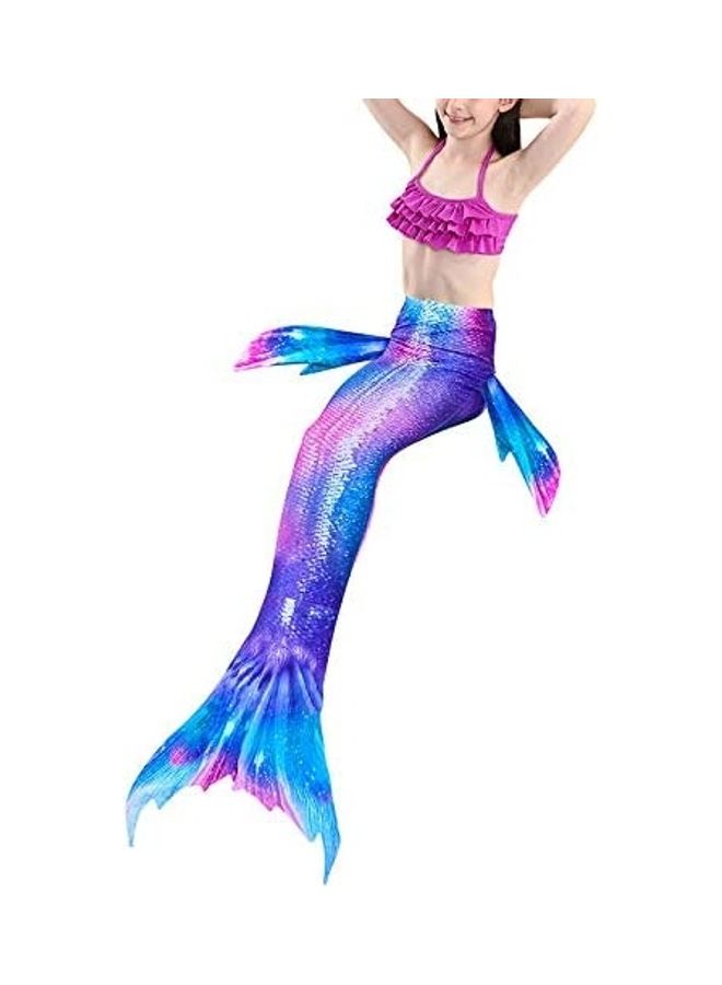 XiuWoo 3-Piece Mermaid Swimming Costume Set 130cm - Image 4
