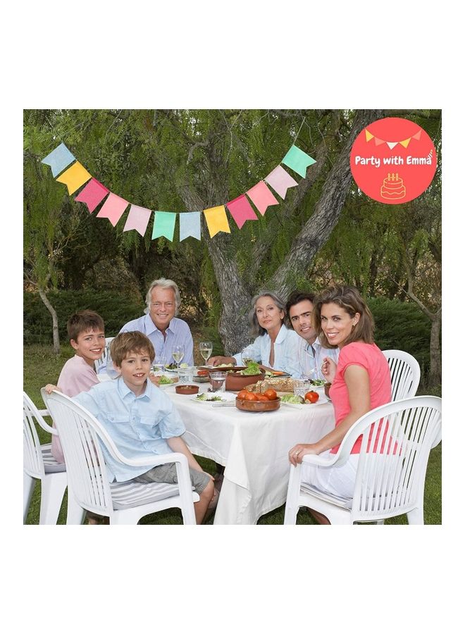 Party with Emma 2-Piece Rainbow Linen Party Banner  - Image 3