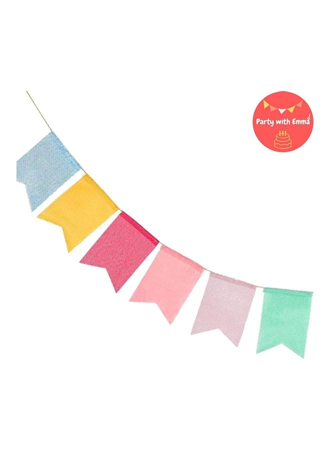 Party with Emma - 2-Piece Rainbow Linen Party Banner - Image 1