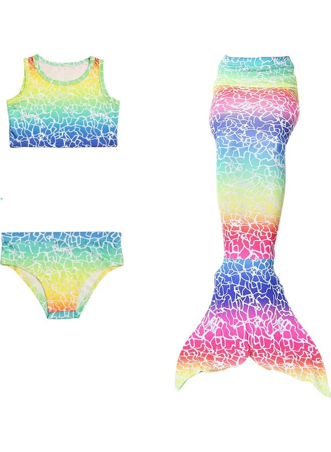 XiuWoo 3-Piece Mermaid Swimming Costume Set 140cm - Image 1