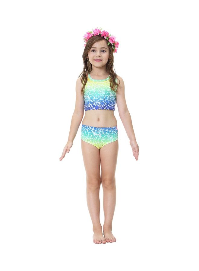 XiuWoo 3-Piece Mermaid Swimming Costume Set 140cm - Image 3