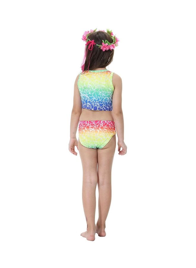 XiuWoo 3-Piece Mermaid Swimming Costume Set 140cm - Image 4