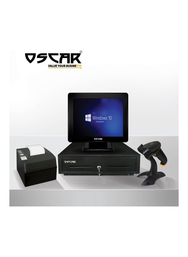 Oscar Point of Sale POS System Core i5 4th Gen 1.6 GHz/4GB RAM/128GB SSD with Cash Register Drawer Black  - Image 1