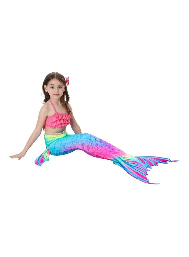 XiuWoo 4-Piece Mermaid Swimming Costume Set 140cm  - Image 4