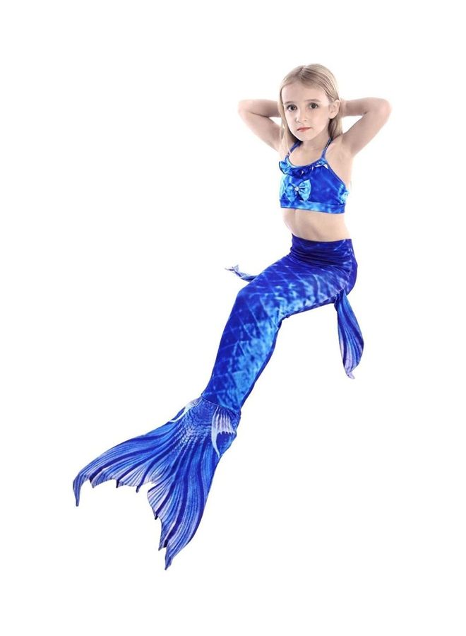 XiuWoo 3-Piece Mermaid Swimming Costume Set 140cm - Image 4