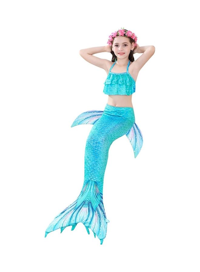 XiuWoo 4-Piece Mermaid Swimming Costume Set 130cm - Image 2