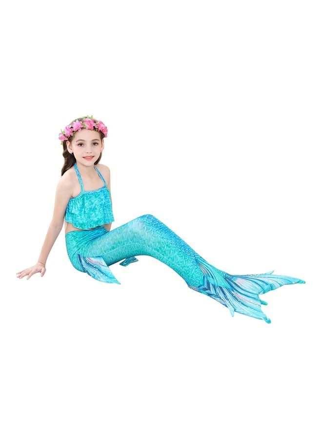 XiuWoo 4-Piece Mermaid Swimming Costume Set 130cm - Image 4