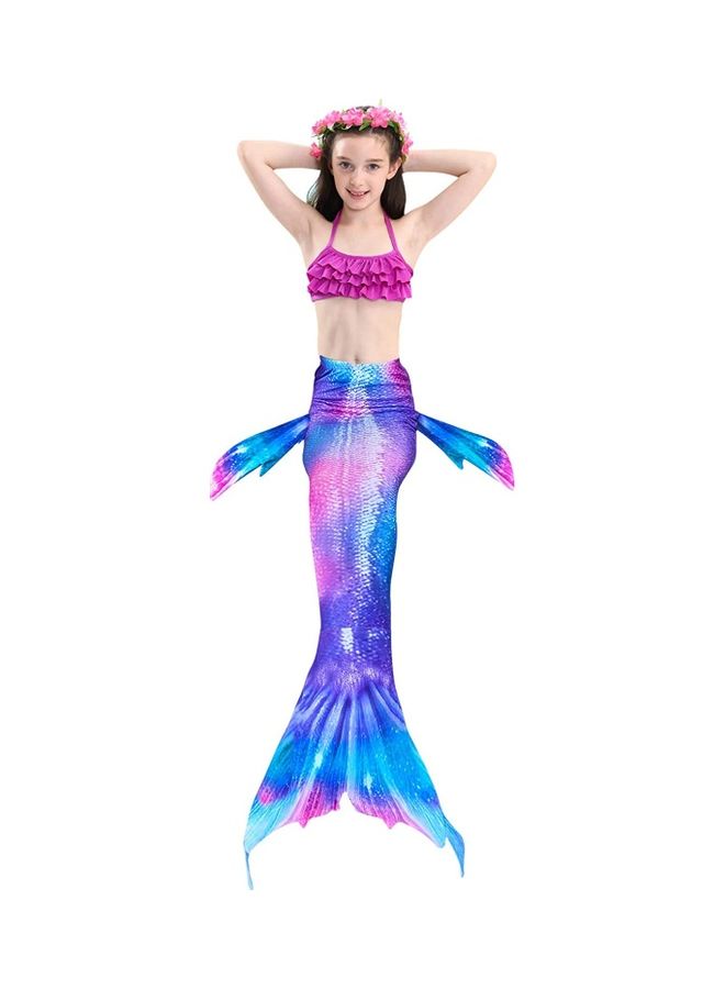 XiuWoo 3-Piece Mermaid Swimming Costume Set 100cm - Image 5
