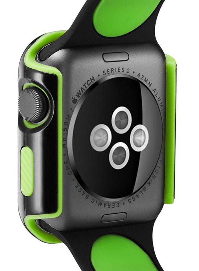 Voberry Protective Bumper Case Cover For Apple Watch Series 3 42mm Black/Green - Image 3