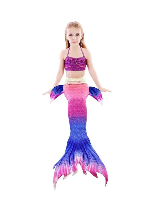 XiuWoo 3-Piece Mermaid Swimming Costume Set 130cm - Image 2