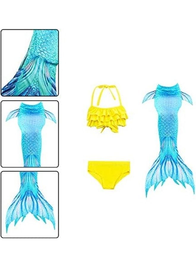 XiuWoo 3-Piece Mermaid Swimming Costume Set 140cm  - Image 3