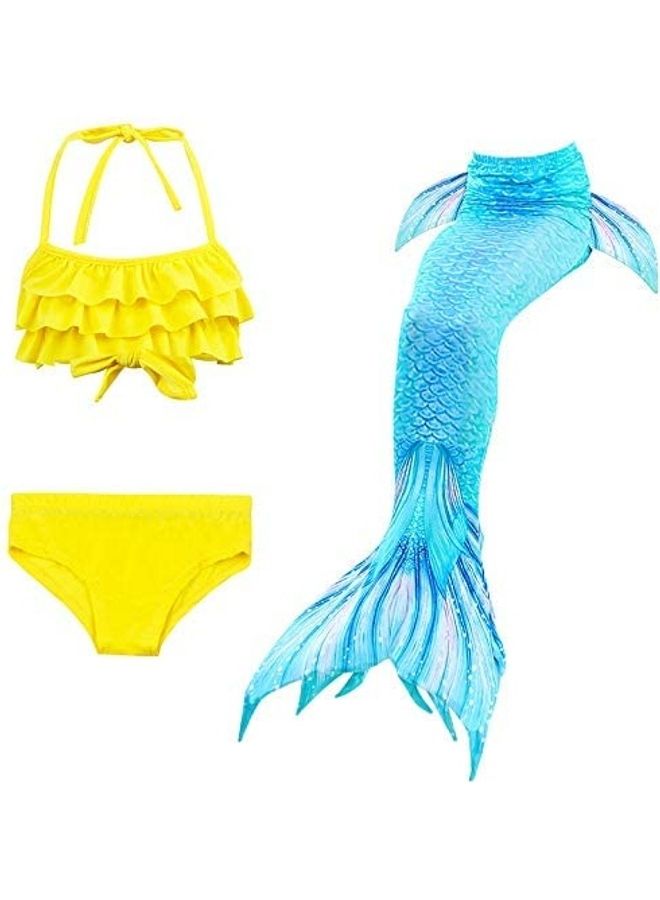 XiuWoo 3-Piece Mermaid Swimming Costume Set 140cm  - Image 5