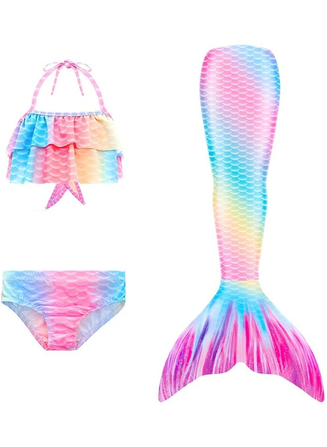 XiuWoo 3-Piece Mermaid Swimming Costume Set 110cm - Image 1