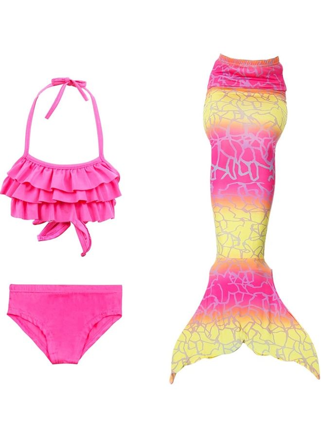 XiuWoo - 3-Piece Mermaid Tail Swimming Costume Set 110cm - Image 1
