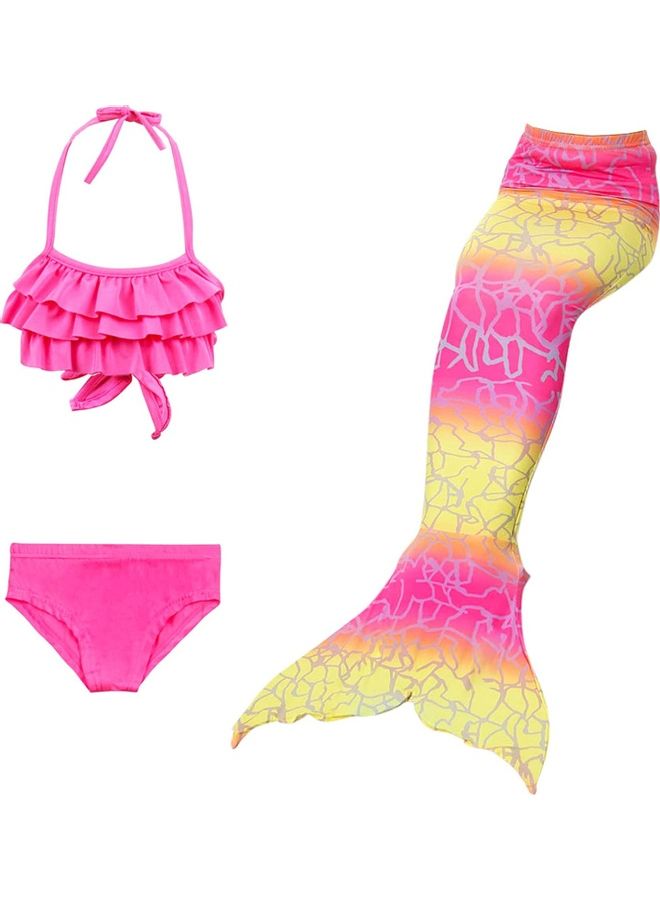 XiuWoo - 3-Piece Mermaid Tail Swimming Costume Set 110cm - Image 1