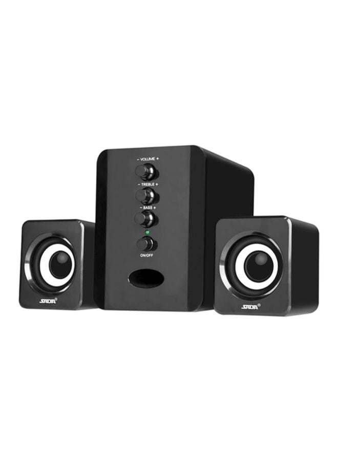 صدى مكبر صوت سلكي بمنفذ USB أسود  - Image 1