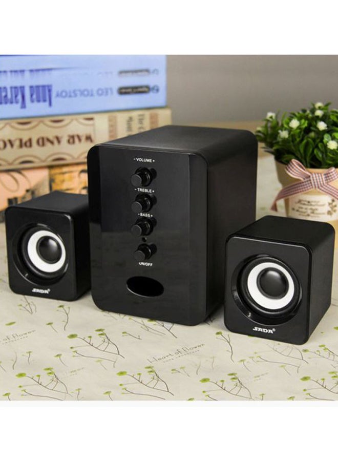 صدى مكبر صوت سلكي بمنفذ USB أسود  - Image 3