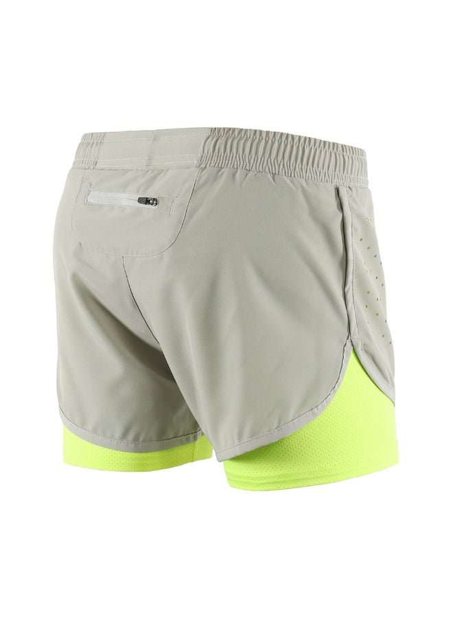 Arsuxeo s 2-in-1 Running Shorts Women Grey / Green - Image 5