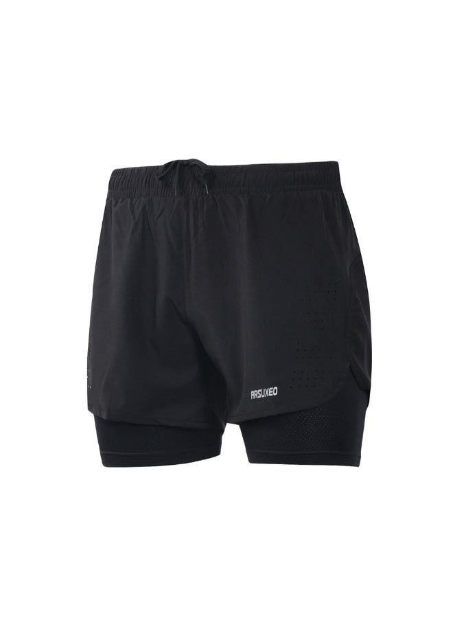 Arsuxeo s 2-in-1 Running Shorts Black  - Image 4