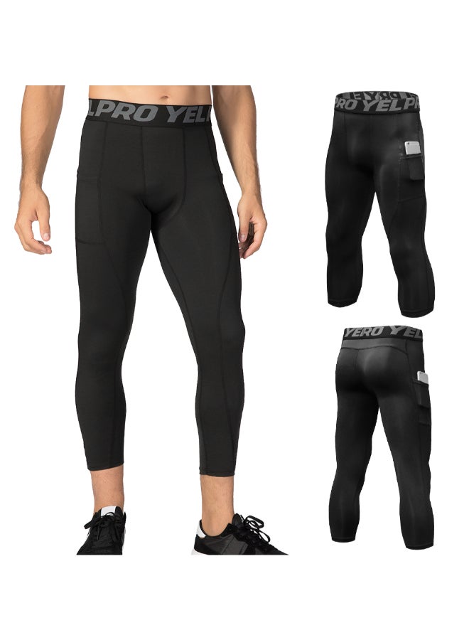 3 Packs  High Waist Yoga Pants Black X/Grey X/Dark Blue  - Image 4