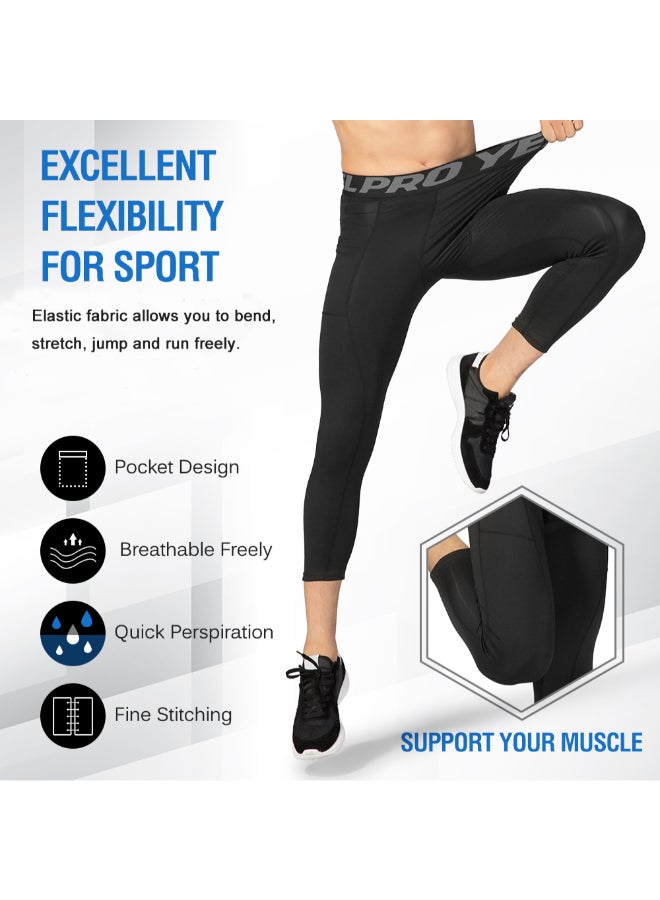 3 Packs  High Waist Yoga Pants Black X/Grey X/Dark Blue  - Image 5