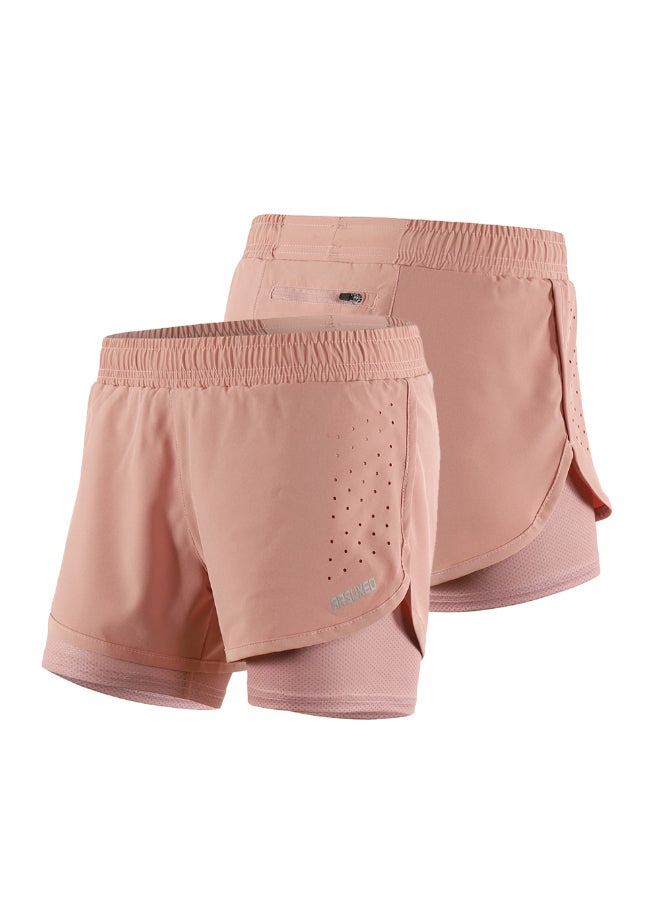 Arsuxeo s 2-in-1 Running Shorts Women Nude Pink  - Image 1