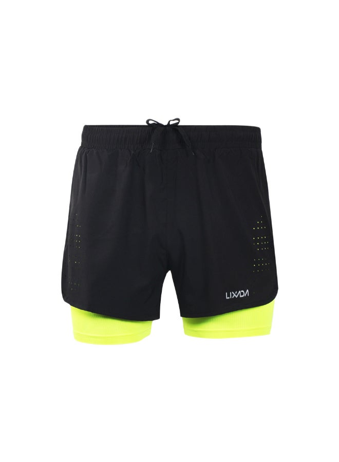 Lixadas 2-in-1 Running Shorts Green  - Image 2