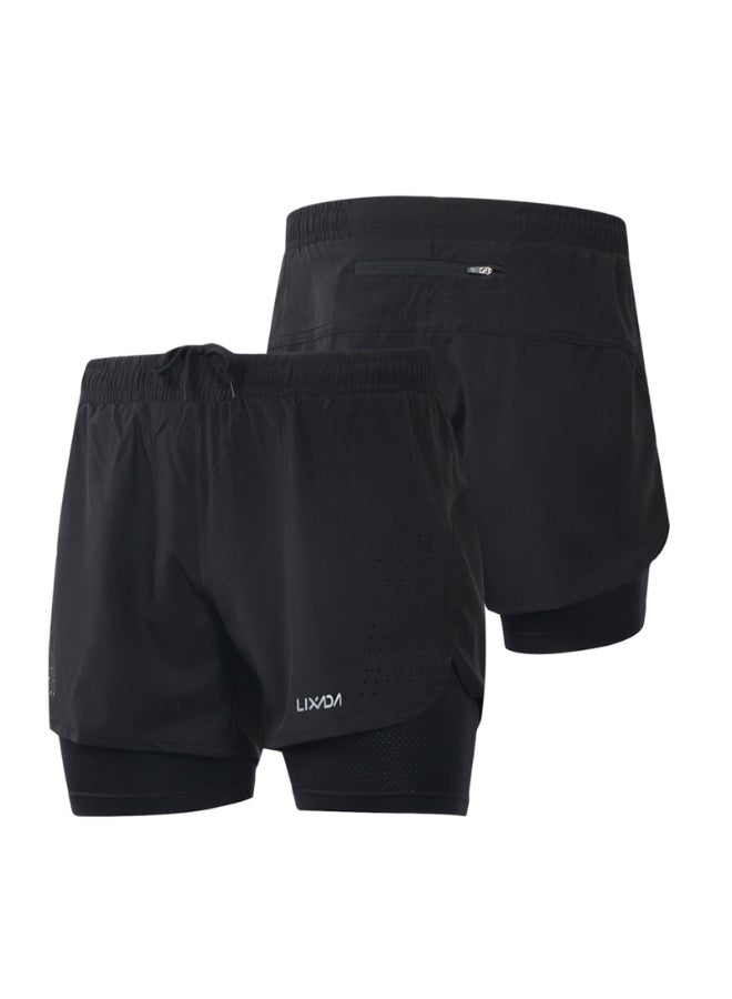 2-in-1 Running Shorts Black - Image 1