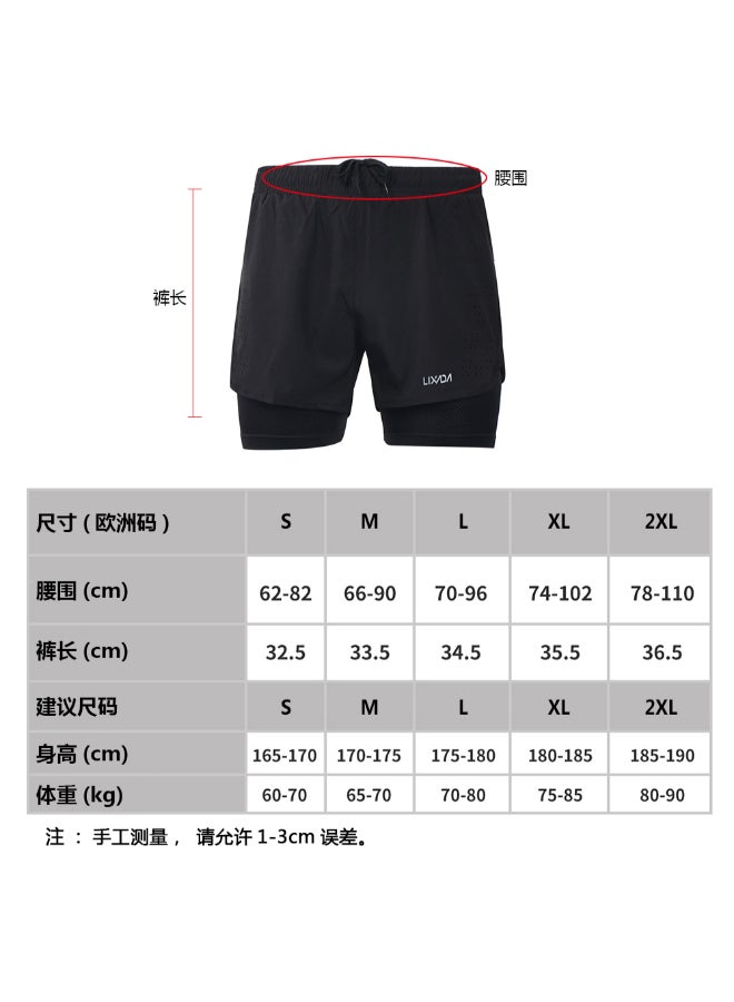 2-in-1 Running Shorts Black - Image 2