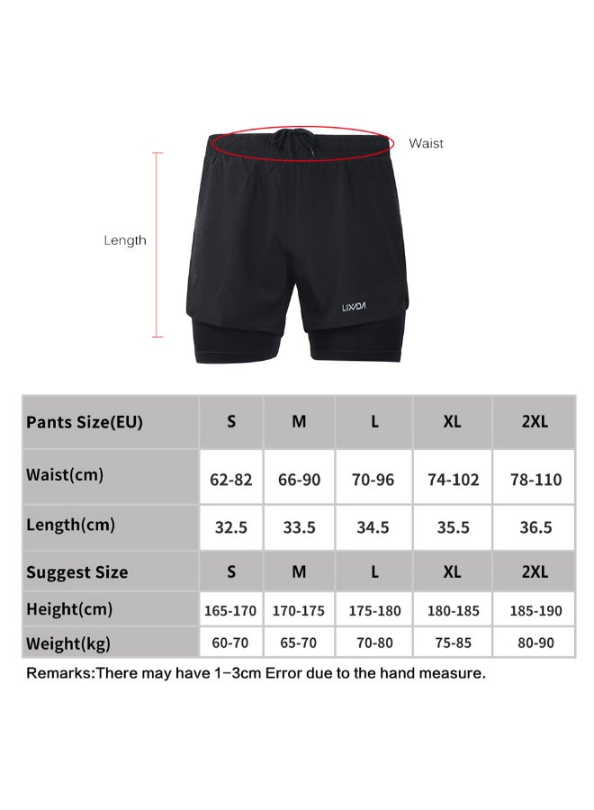 Lixadas 2-in-1 Running Shorts Red / Black - Image 4