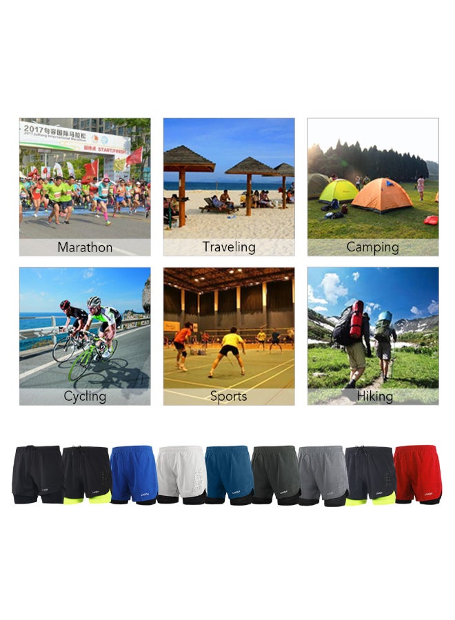 Lixadas 2-in-1 Running Shorts Red / Black - Image 2