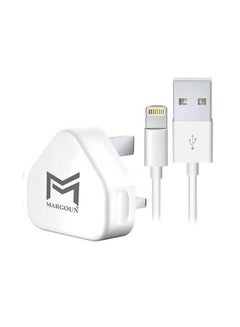 MARGOUN Wall Charger 5W USB Power Adapter with Lightning Cable for iphone 6 Plus/6S Plus White/Silver  - Image 1