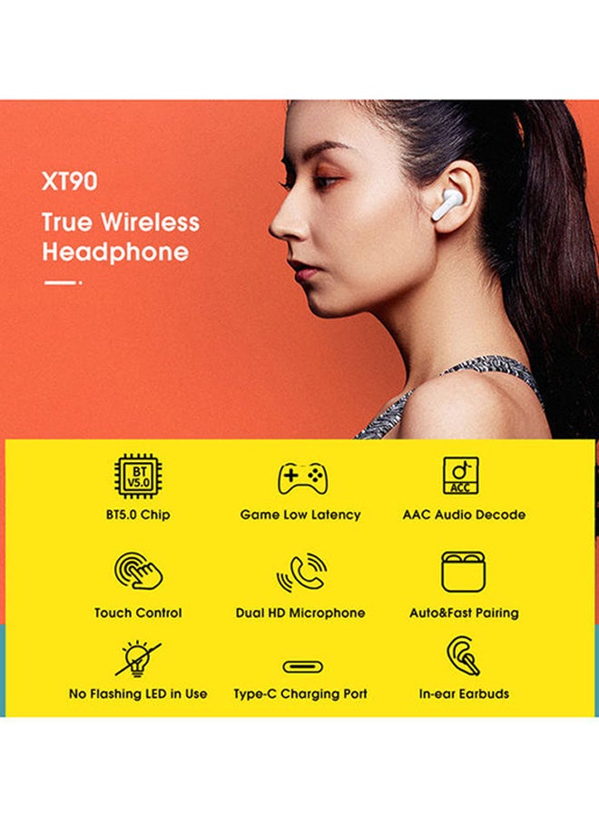 XT90 TWS Bluetooth In-Ear Earbuds With Mic White/Black
