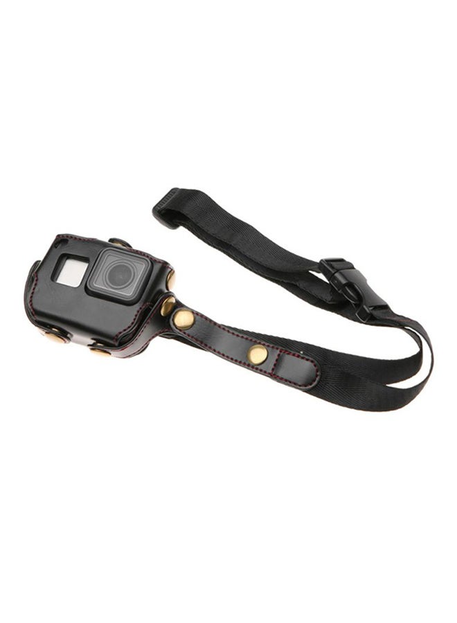 ANDOER Leather Protective Case for GoPro Hero 6/5 Action Camera Black/Gold - Image 2