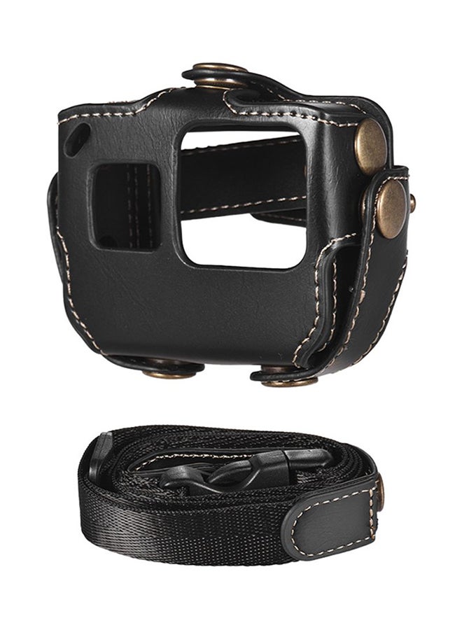 ANDOER Leather Protective Case for GoPro Hero 6/5 Action Camera Black/Gold - Image 1