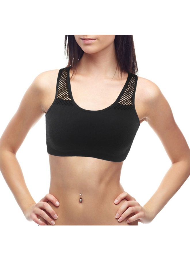 Racerback Padded Sports Bra Black - Image 2