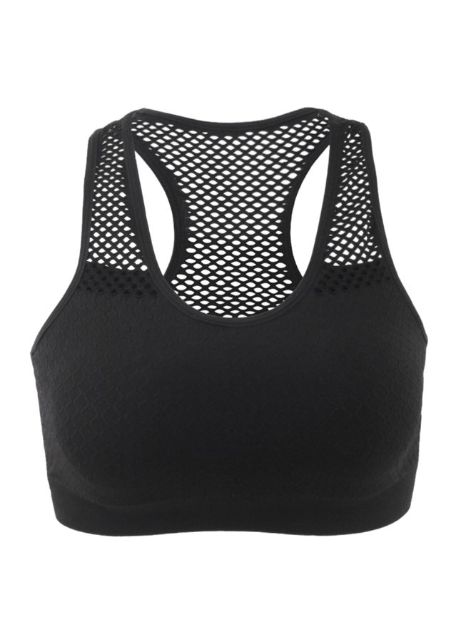 Racerback Padded Sports Bra Black - Image 1