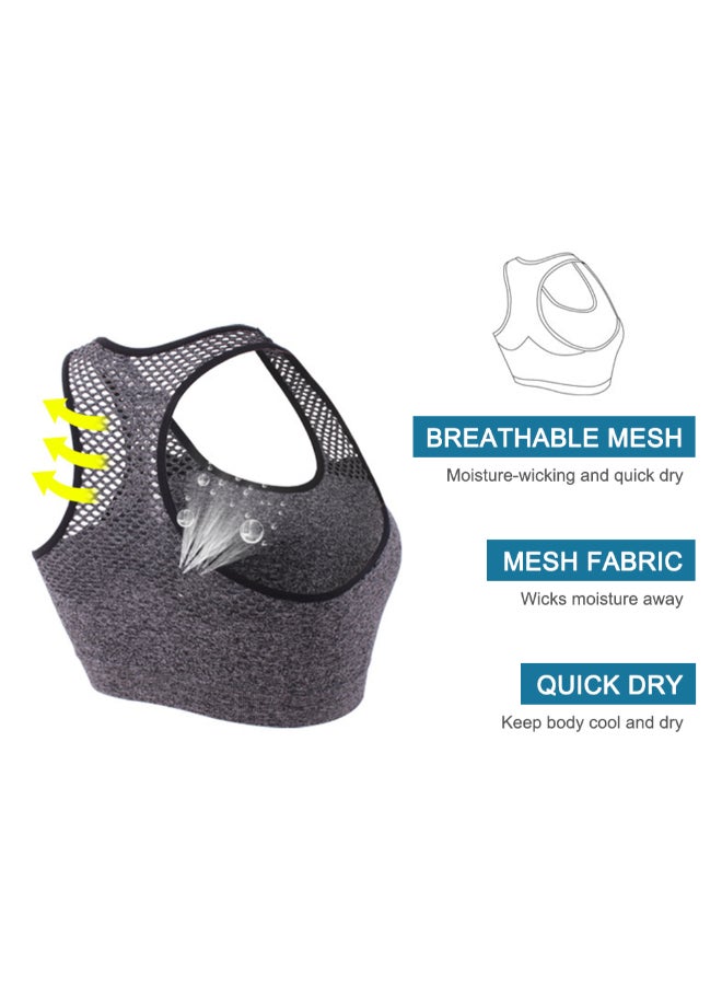 Racerback Padded Sports Bra Black - Image 5