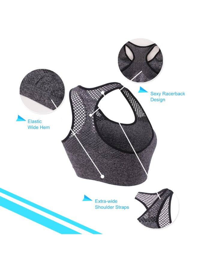 Racerback Padded Sports Bra Black - Image 3