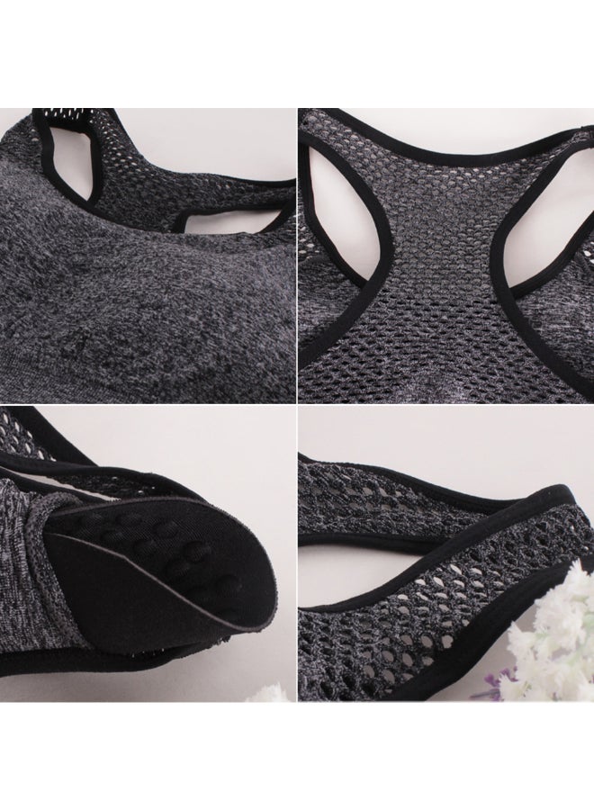 Racerback Padded Sports Bra Grey - Image 3