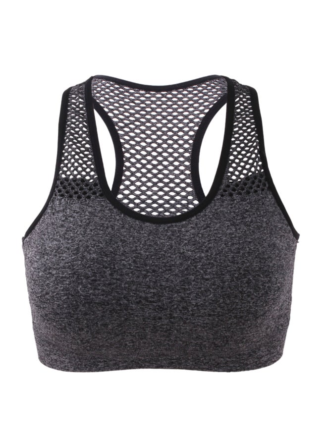 Racerback Padded Sports Bra Grey - Image 1