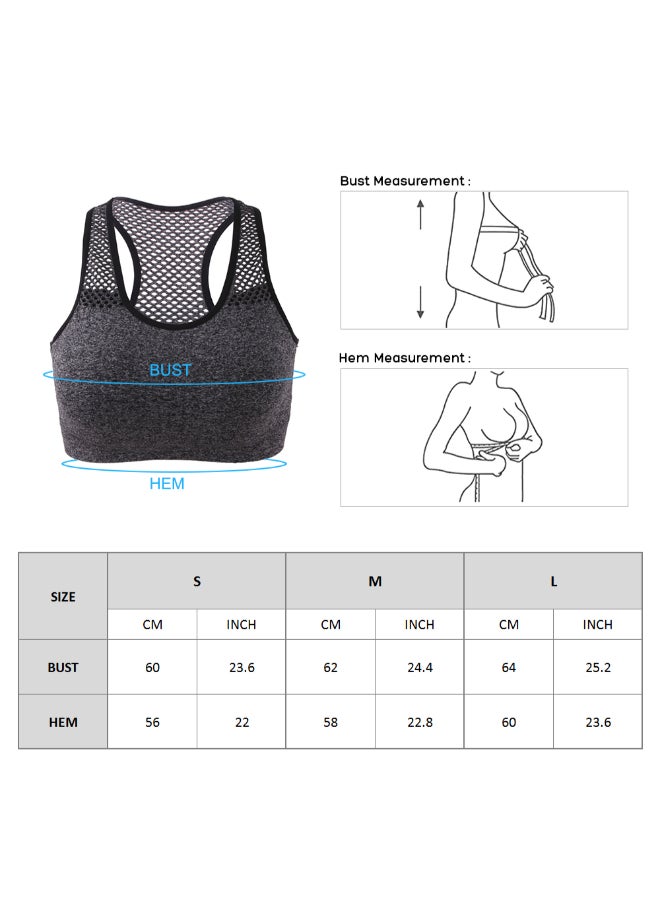 Racerback Padded Sports Bra Grey - Image 4